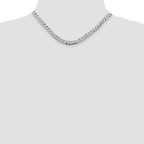 Sterling Silver 6mm Beveled Curb Chain