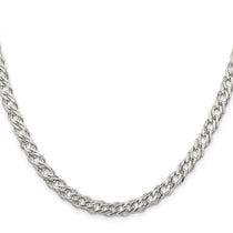 Sterling Silver 5.65mm 6 Side D/C Flat Double Curb Chain