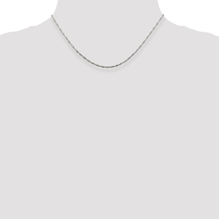 Sterling Silver 1.75MM Singapore Chain Necklace Womens 16-24 Inch
