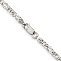 Sterling Silver Rhodium-plated 3.5mm Figaro Chain