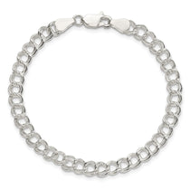 Sterling Silver Italian 5.25mm Double Link Charm Bracelet 8.5" - view 2