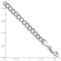 Universal Jewels Italian Crafted Solid Sterling Silver 5.25mm Double Link Charm Bracelet - Hypoallergenic Sterling Silver Bracelets for Wome - view 4