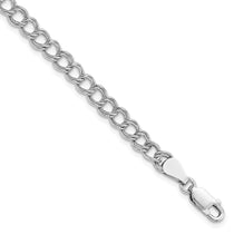 Italian Crafted Solid Sterling Silver 5.25mm Double Link Charm Bracelet - Hypoallergenic Sterling Silver Bracelets for Women - Stackable Trendy Jewelr