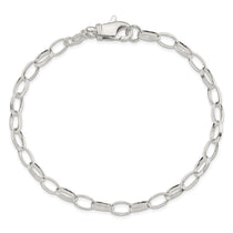Sterling Silver 9inch Solid Polished Fancy Link Anklet