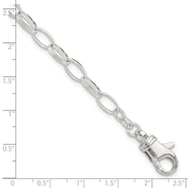 Sterling Silver 9inch Solid Polished Fancy Link Anklet