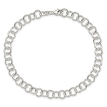 Sterling Silver 10inch Polished Fancy Link Anklet