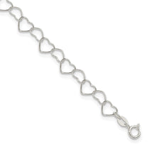 Sterling Silver 0.6mm Fancy Heart Link Anklet