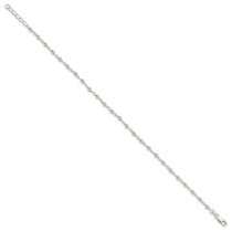Sterling Silver Beaded 9 inch Plus 1 inch Extender - Total 10 inch Anklet