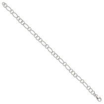 Sterling Silver Fancy Link Anklet