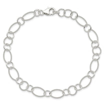 Sterling Silver Fancy Link Anklet