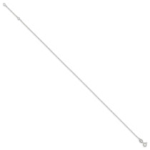Sterling Silver 1mm Cable Chain 9 inch Plus 1 inch Extender - Total 10 inch Anklet