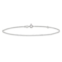 Sterling Silver 1mm Cable Chain 9 inch Plus 1 inch Extender - Total 10 inch Anklet