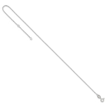 Sterling Silver 1mm Cable Chain 9 inch Plus 1 inch Extender - Total 10 inch Anklet