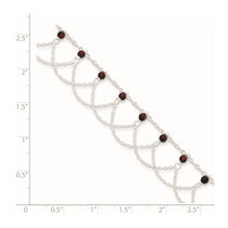 Sterling Silver Rhodolite Garnet Anklet