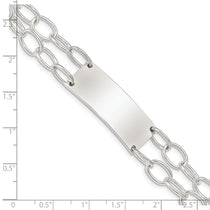 Sterling Silver Double Strand Oval Link ID Bracelet