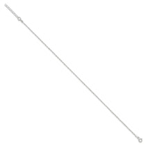 Sterling Silver 1.3mm Singapore Chain 9 inch Plus 1 inch Extender - Total 10 inch Anklet