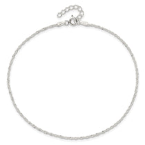 Sterling Silver 1.3mm Singapore Chain 9 inch Plus 1 inch Extender - Total 10 inch Anklet