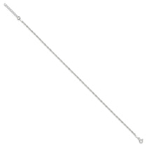Sterling Silver 1.5mm Singapore Chain 9 inch Plus 1 inch Extender - Total 10 inch Anklet
