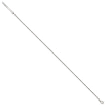 Sterling Silver 1.5mm Round Snake Chain 9 inch Plus 1 inch Extender - Total 10 inch Anklet