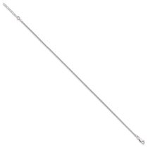 Sterling Silver 1.5mm Round Snake Chain 9 inch Plus 1 inch Extender - Total 10 inch Anklet