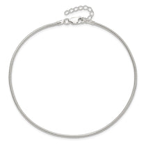 Sterling Silver 1.5mm Round Snake Chain 9 inch Plus 1 inch Extender - Total 10 inch Anklet