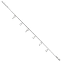 Sterling Silver Lock and Key 9 inch Plus 1 inch Extender - Total 10 inch Anklet