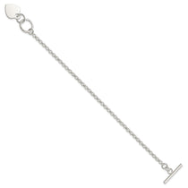 Sterling Silver Fancy Engraveable Heart Bracelet