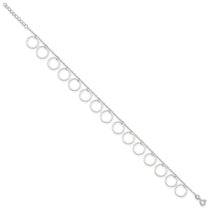 Sterling Silver Dangle Circles Anklet