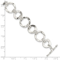 Sterling Silver Fancy Circle Link Bracelet