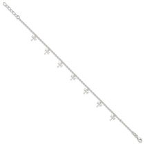 Sterling Silver Dragonfly Charms 9 inch Plus 1 inch Extender - Total 10 inch Anklet