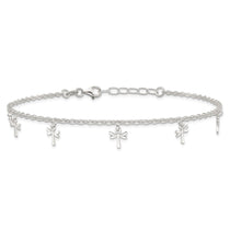 Sterling Silver Dragonfly Charms 9 inch Plus 1 inch Extender - Total 10 inch Anklet