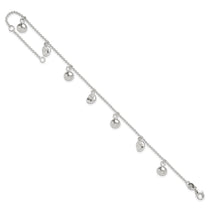 Sterling Silver Sea Shells 8 inch Plus 1 inch Extender - Total 9 inch Anklet