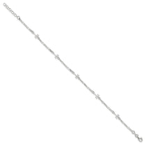Sterling Silver Dragonflies 8 inch Plus 1 inch Extender - Total 9 inch Anklet