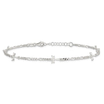 Sterling Silver Dragonflies 8 inch Plus 1 inch Extender - Total 9 inch Anklet