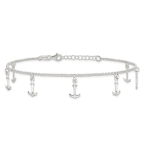Sterling Silver Anchor Charms 9 inch Plus 1 inch Extender - Total 10 inch Anklet