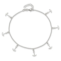 Sterling Silver Anchor Charms 9 inch Plus 1 inch Extender - Total 10 inch Anklet