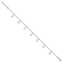 Sterling Silver Turtle Charms 9 inch Plus 1 inch Extender - Total 10 inch Anklet