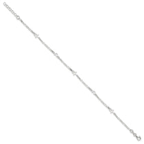 Sterling Silver Moon and Star 9 inch Plus 1 inch Extender - Total 10 inch Anklet
