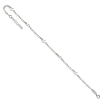 Sterling Silver Moon and Star 9 inch Plus 1 inch Extender - Total 10 inch Anklet