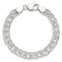 Sterling Silver Polished and Textured Fancy Bracelet