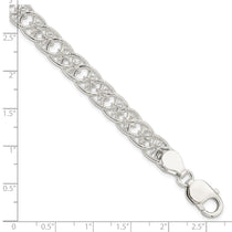 Sterling Silver Polished and Textured Fancy Bracelet