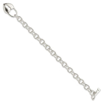 Sterling Silver Polished Heart and Key Bracelet