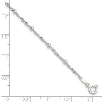 Sterling Silver with 1in Ext Fancy Bracelet
