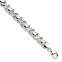 Sterling Silver Polished X and O Bracelet