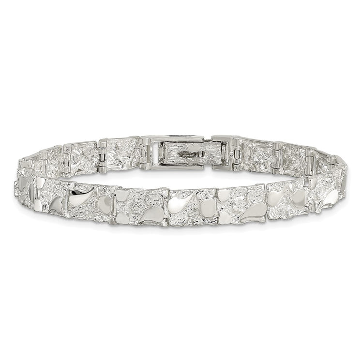 Sterling Silver 7mm Nugget Bracelet