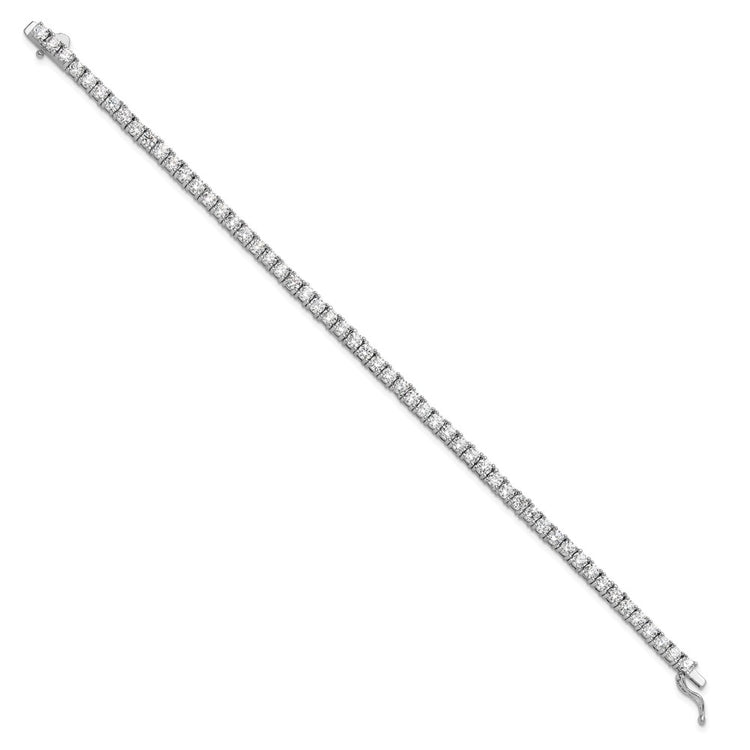 Sterling Shimmer Sterling Silver Rhodium-plated 3mm CZ 55 Stone 7 inch Bracelet