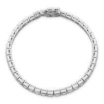 Sterling Shimmer Sterling Silver Rhodium-plated 7 inch 40 Stone CZ Bracelet