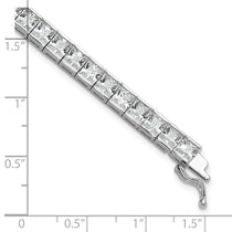 Sterling Shimmer Sterling Silver Rhodium-plated 7 inch 40 Stone CZ Bracelet
