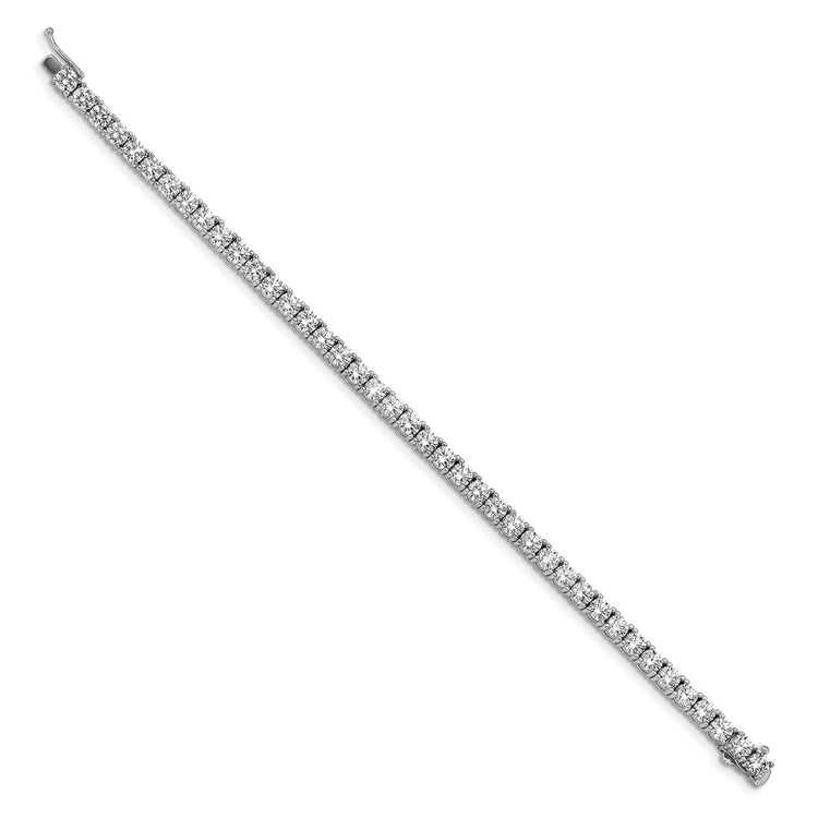 Sterling Shimmer Sterling Silver Rhodium-plated 7 inch 41 Stone CZ Bracelet