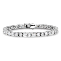 Sterling Shimmer Sterling Silver Rhodium-plated 7 inch 41 Stone CZ Bracelet